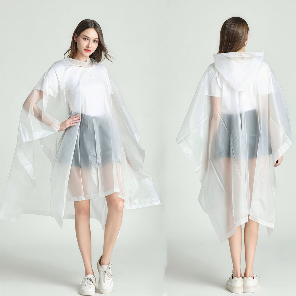 Camping Rain Poncho - เสื้อกันฝนแบบพกพาสำหรับแคมป์ปิ้ง อเนกประสงค์ กันน้ำ มีฮู้ด ใช้เป็นแผ่นรองเดินป่า หลังคา