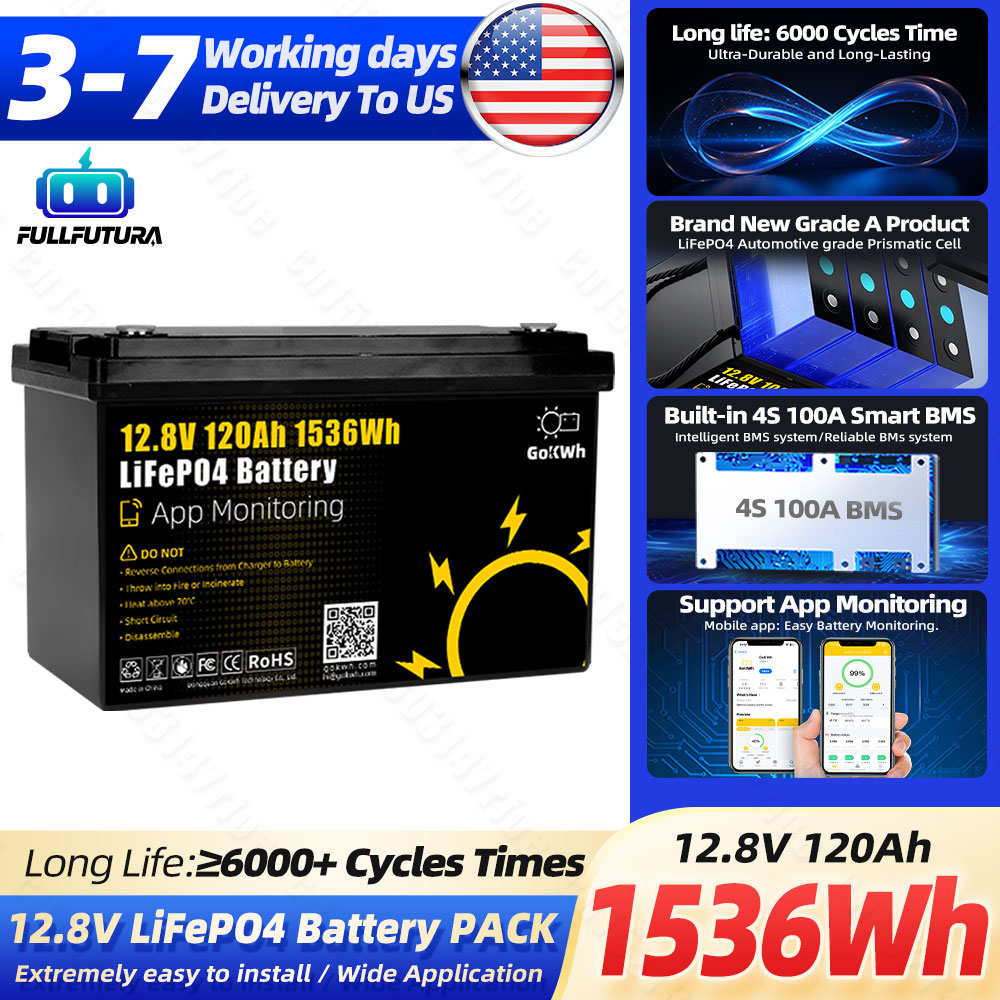 Outdoor Camping Usa - แบตเตอรี่ LiFePO4 12V 120Ah ใช้งานได้มากกว่า 6000