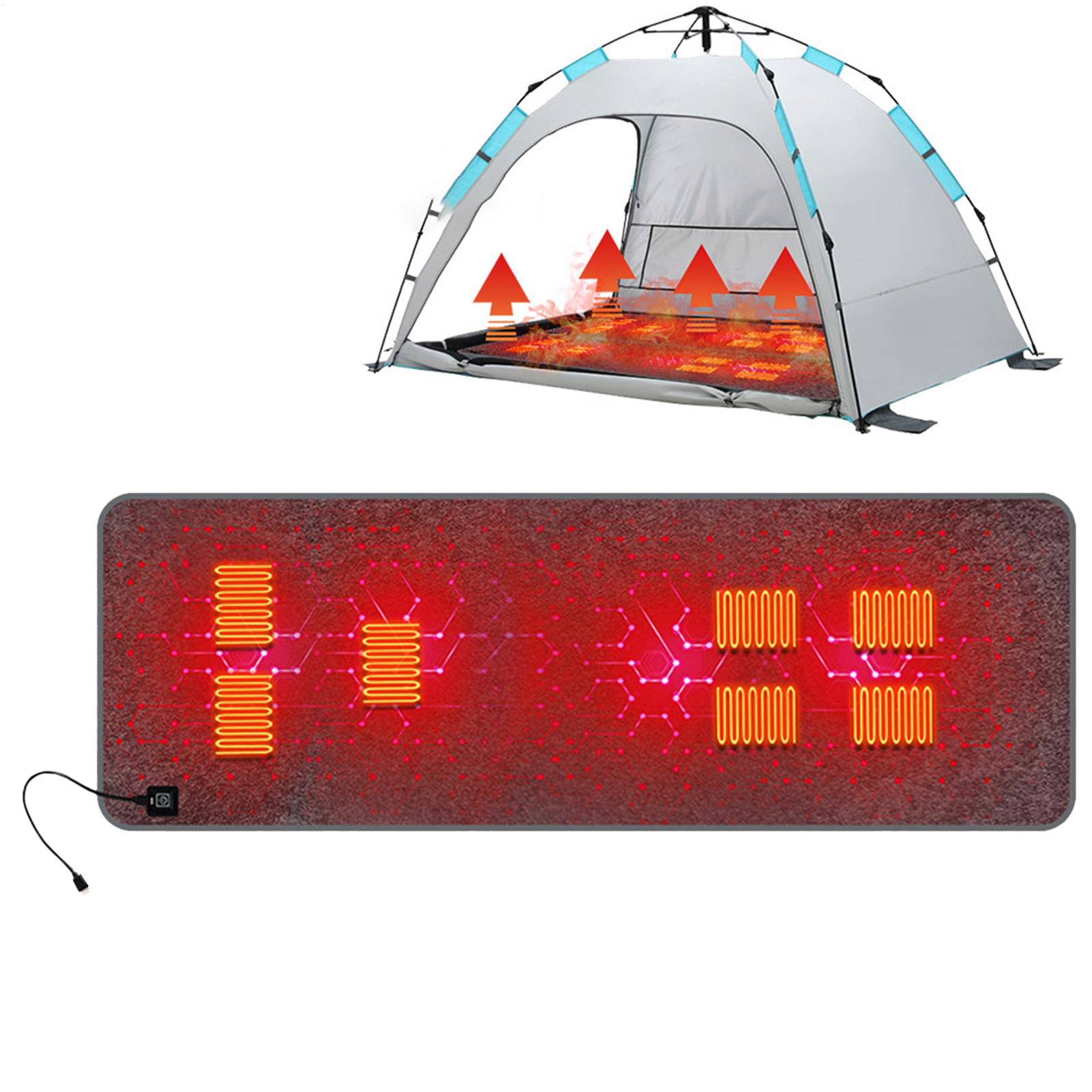 Outdoor Camping Rugs - เก้าอี้แคมป์ปิ้งพร้อมแผ่นทำความร้อน 7 จุด ผ้าห่มไฟฟ้า USB สำหรับเดินทางกลางแจ้ง