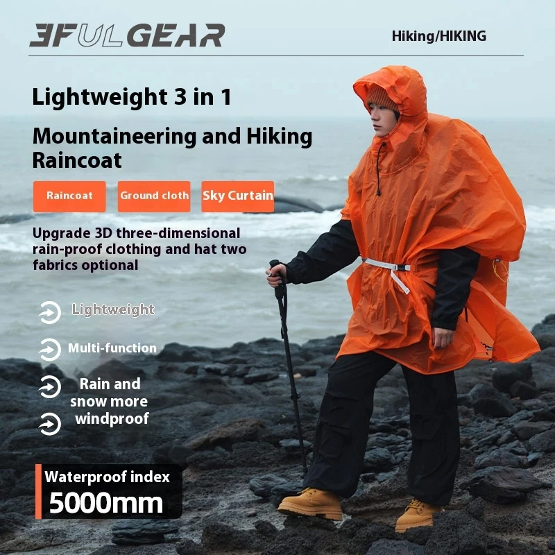 3F UL GEAR เสื้อกันฝนเดินป่าแบ - Camping Rain Poncho บทวิจารณ์และราคา