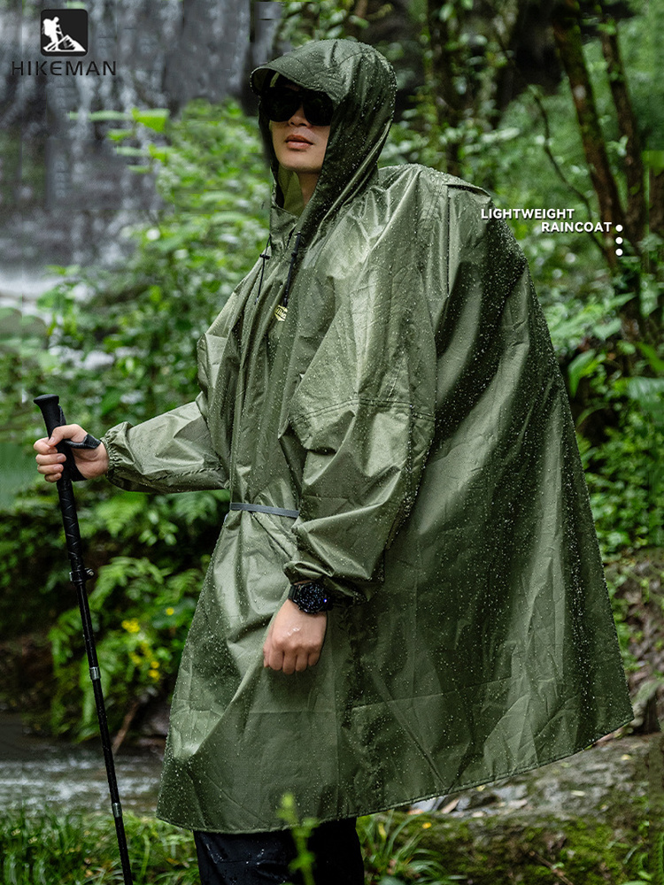 เสื้อกันฝนแบบมีซิป น้ำหนักเบาพ - Camping Rain Poncho บทวิจารณ์และราคา