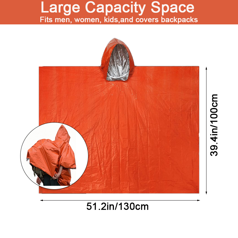 ผ้าคลุมกันฝนฉุกเฉิน SSUNTAK ผ้ - Camping Rain Poncho บทวิจารณ์และราคา
