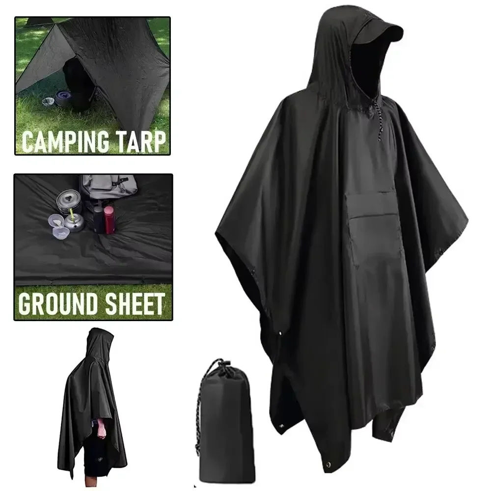 เสื้อกันฝนแบบมีฮู้ดกันน้ำ 3-in - Camping Rain Poncho บทวิจารณ์และราคา