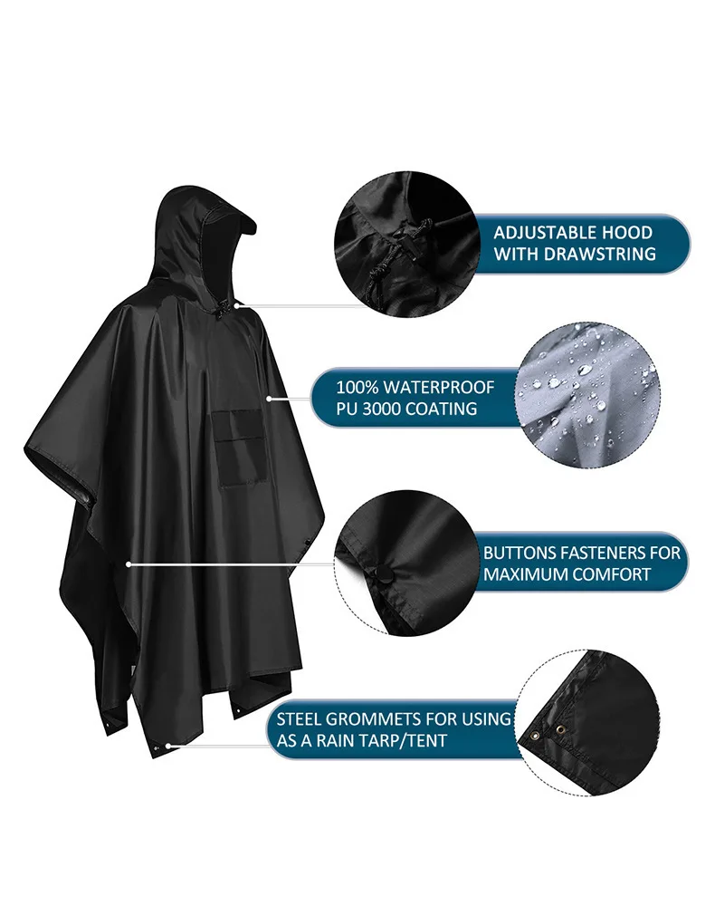 2026 สำหรับการตั้งแคมป์และเดิน - Camping Rain Poncho บทวิจารณ์และราคา